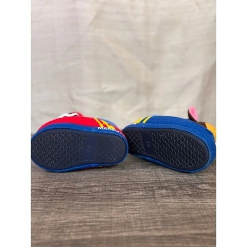 Paw Patrol Chase and Marshall Toddler‎ Plush Slippers Blue Red Size 7-8